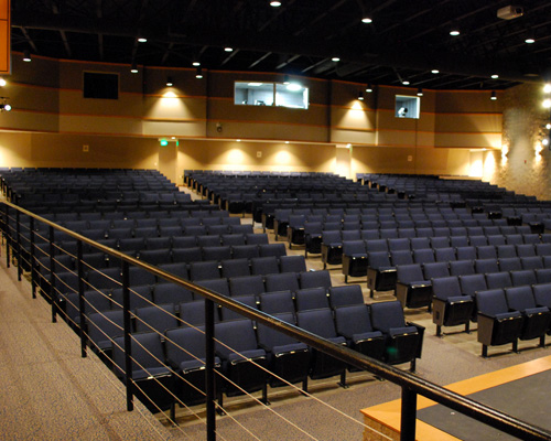Looking out at the theater seats at the Heider Center in West Salem, WI